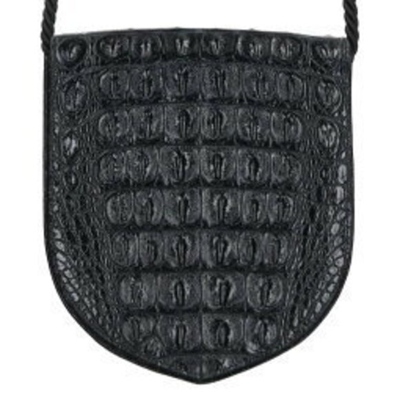 Celine ECUSSON Crocodile Leather Shoulder Bag Black - Picture 1 of 5